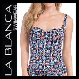 LA BLANCA Multicolored Slimming Tankini
